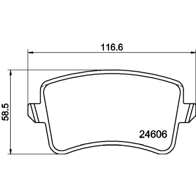 Bilde av HELLA 8DB 355 025 381 Bremseklosser ikke klargjort for slitasjeindikator med bremsecaliperskruer tilbehør AUDI: Q5, A4 B8 Avant, Allroad