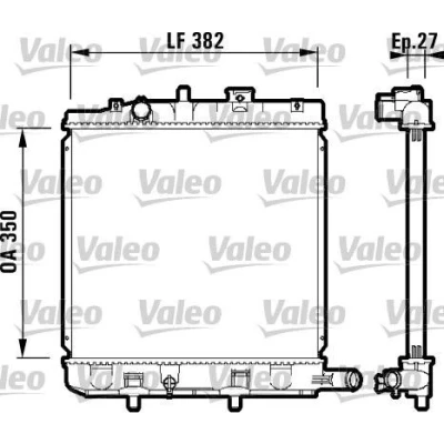Bilde av VALEO 732726 Radiator Aluminium 350 378 26 uten kjølemiddelregulator Kjøleribber loddet