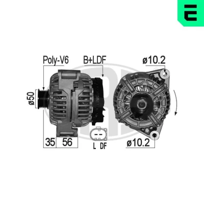Bilde av ERA 209214A Dynamo 14V 120A MERCEDES BENZ: Vito Mixto, Minibuss, ML Klasse