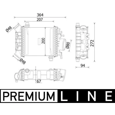 Bilde av MAHLE ORIGINAL CI 547 000P Ladeluftkjøler Med sensor MERCEDES BENZ: E Klasse Sedan, T modell
