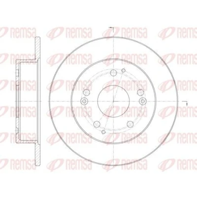 Bilde av REMSA 61147.00 Bremseskiver bakaksel 259,6, 259,6 10 5 fullt ut HONDA: CIVIC 7 Hatchback