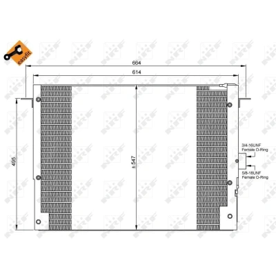 Bilde av NRF EASY FIT 35657 Kondensator med tetningsring 11,8 8,6 Aluminium 562 LAND ROVER: Range Rover 2