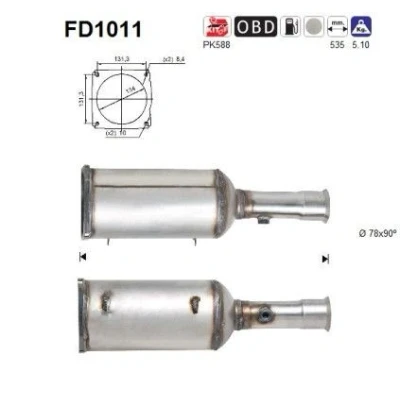 Bilde av AS FD1011 Partikkelfilter Cordierit