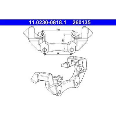 Bilde av ATE 11.0230 0818.1 Bremsecaliper Feste Holder VOLVO: V50, C30, S40 II, FORD: Focus 2 Kombi, 2, KUGA 1