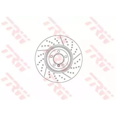 Bilde av TRW DF6600S Bremseskiver 370 30 5 120 ventilert, slisset / perforert, todelt bremseskive høy karbon BMW: 3 Sedan, 2 Coupé, 4 Coupé