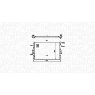 Bilde av MAGNETI MARELLI 350213157700 Radiator 670 448 23 Kjøleribber satt sammen mekanisk VOLVO: XC60 I, V70 3, 2, FORD: FOCUS Galaxy Mk2 MPV