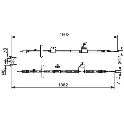 Bilde av BOSCH 1 987 482 562 Bremsekabel 1902, 1886 CHEVROLET: Trax