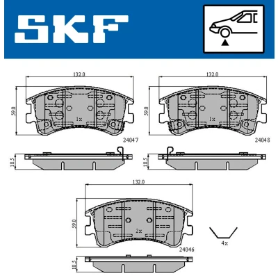 Bilde av SKF VKBP 80421 A Bremseklosser med akustisk slitasjevarsel