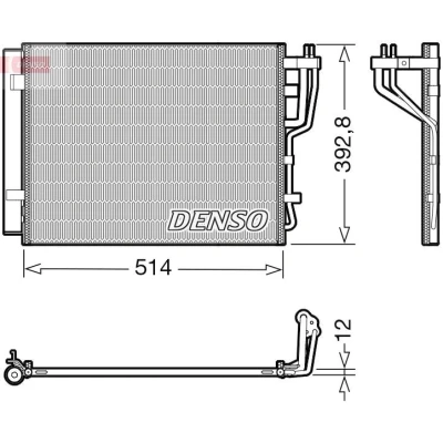 Bilde av DENSO DCN41014 Kondensator med tørker R 134a HYUNDAI: i30 I Hatchback