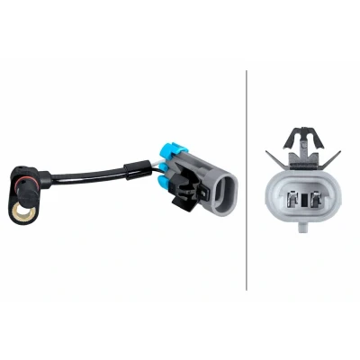 Bilde av HELLA 6PU 358 251 021 ABS Sensor framaksel med festeklips på kabelen Hall prinsipp 2 polet 60mm OPEL: Antara, CHEVROLET: Captiva