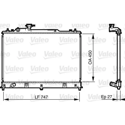 Bilde av VALEO 735577 Radiator Aluminium 450 748 26 uten kjølemiddelregulator Kjøleribber loddet