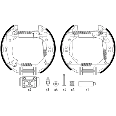 Bilde av TEXTAR Shoe Kit Pro 84056800 bremsesett, trommebremse med hjulsylinder brems, justering