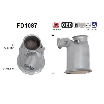 Bilde av AS FD1087 Partikkelfilter Euro 5 Cordierit