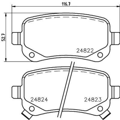 Bilde av HELLA 8DB 355 014 331 Bremseklosser med akustisk slitasjevarsel tilbehør DODGE: Journey MPV, FIAT: Freemont, CHRYSLER: GRAND 5OYAGER 5