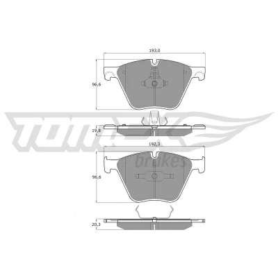 Bilde av TOMEX brakes TX 19 45 Bremseklosser framaksel klargjort for slitasjeindikator BMW: X5, 7, X6