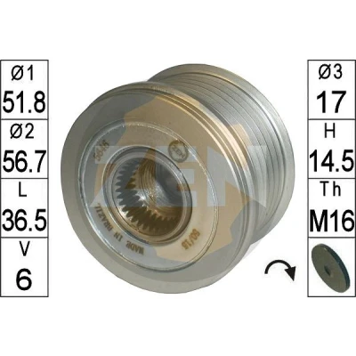 Bilde av ERA ZN5646 Frihjul Dynamo FORD: S Max Mk1, MONDEO 4 Turnier, 4, VOLVO: V70 3, V60 I