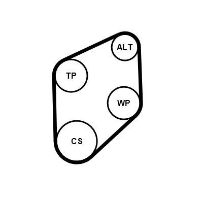 Bilde av CONTITECH CT1071K1 Registerreimsett 154
