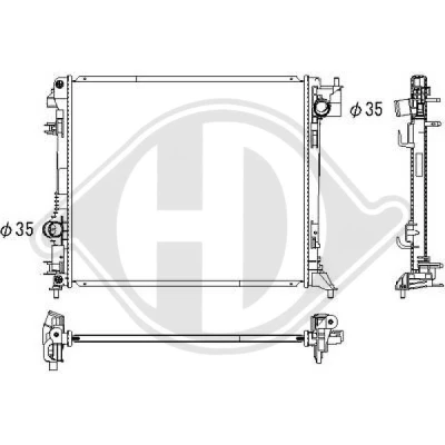 Bilde av DIEDERICHS DCM3932 Radiator Aluminium 540 490 18