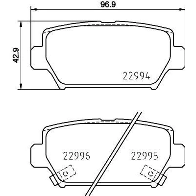 Bilde av HELLA 8DB 355 039 401 Bremseklosser med akustisk slitasjevarsel MITSUBISHI: Eclipse Cross