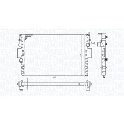 Bilde av MAGNETI MARELLI 350213183800 Radiator 650 452 32 Kjøleribber satt sammen mekanisk