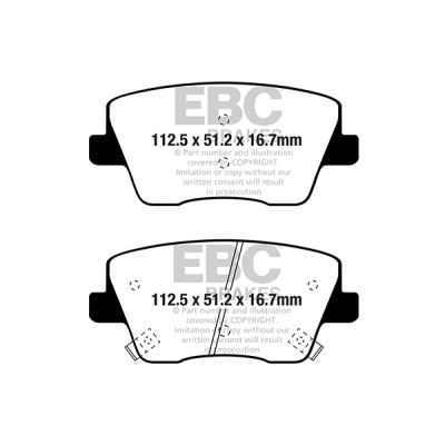 Bilde av EBC Brakes DP42344R Bremseklosser bakaksel HYUNDAI: i30 III Hatchback