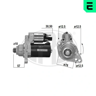 Bilde av ERA 220467A Starter 12 1,1 10 VOLKSWAGEN: Touran I, Passat B6 Variant, Caddy 3