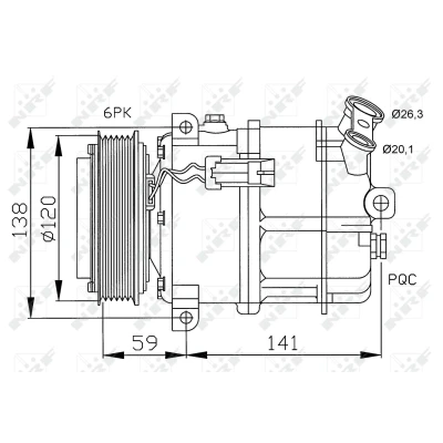 Bilde av NRF 32191 Kompressor PXV16 12 PAG 46 med kompressorlje SAAB: 9 3 Stasjonsvogn, Cabrio