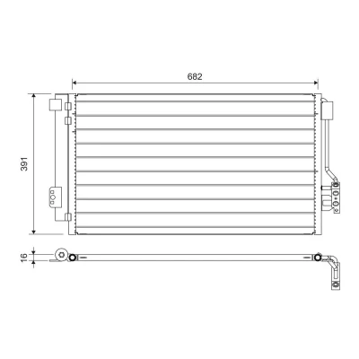 Bilde av VALEO 817842 Kondensator med tørker 14mm Aluminium 391mm R134a MERCEDES BENZ: Vito Mixto, Minibuss, Viano