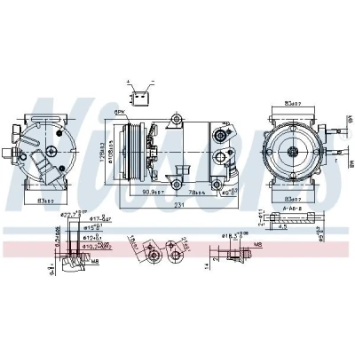 Bilde av NISSENS 890588 Kompressor VS16X 12 PAG 46 R 134a FORD: FOCUS 3 Turnier