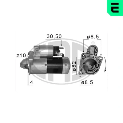 Bilde av ERA 220580A Starter 12 1,7 10 OPEL: Zafira B, Astra J Hatchback, Vectra C Caravan, SAAB: 9 3 Cabrio, 5 Stasjonsvogn, Stasjonsvogn