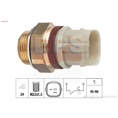 Bilde av EPS 1.850.197 Temperaturbryter, radiator ventilator M22x1,5 Made in Italy OE Equivalent VOLKSWAGEN: GOLF 2, Jetta 2