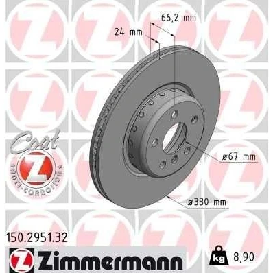 Bilde av ZIMMERMANN 150.2951.32 Bremseskiver 330 24 6/5 5 112 innvendig ventilert, todelt bremseskive belagt høy karbon BMW: Touring, X3, Sedan