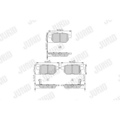 Bilde av JURID 572632J Bremseklosser med akustisk slitasjevarsel uten tilbehør TOYOTA: Auris Hatchback, Urban Cruiser, Yaris II LEXUS: CT