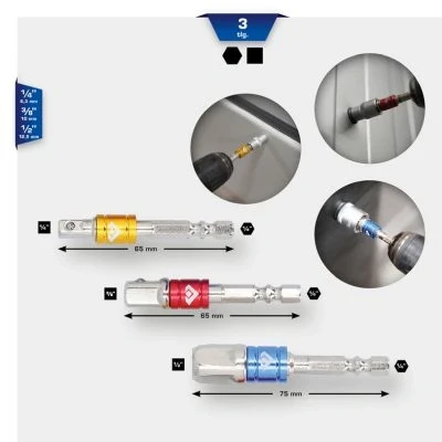 Bilde av KS TOOLS BT053003 Firkantadapter bitsett 10 (3/8&quot;), 12,5 (1/2&quot;), 6,3 (1/4&quot;)