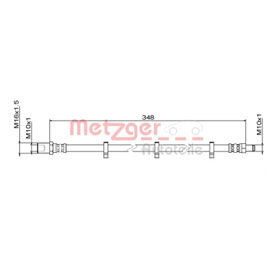 Bilde av METZGER 4111498 Bremseslange 348 IVECO: DAILY 3 Kasten/Kombi, 4 Kasten/Kombi