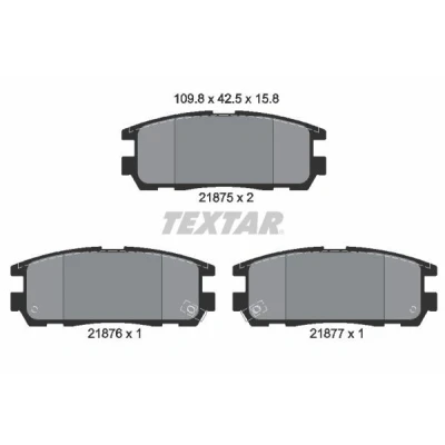 Bilde av TEXTAR 2187501 Bremseklosser med akustisk slitasjevarsel ISUZU: Trooper 3 SUV, OPEL: Frontera B A Monterey