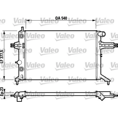 Bilde av VALEO 732724 Radiator Aluminium 540 378 23 uten kjølemiddelregulator Kjøleribber satt sammen mekanisk OPEL: Zafira A, Astra G Sedan