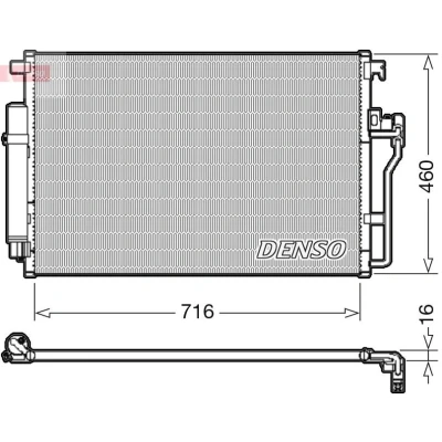 Bilde av DENSO DCN17008 Kondensator med tørker R 134a VOLVO: V70 3, VOLKSWAGEN: Crafter 30 50 Flatvogn lastebil/Chassis, 35 Minibuss