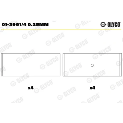 Bilde av GLYCO 01 3961/4 0.25MM Veivaksellager aluminumlegering på stålunderlag VOLKSWAGEN: Passat B6 Variant, Golf Plus / Crossgolf, AUDI: A4 B7 Avant