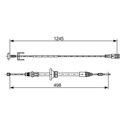 Bilde av BOSCH 1 987 482 524 Bremsekabel 1245, 498 OPEL: Vivaro A Combi, Van, NISSAN: Primastar Minibuss, RENAULT: TRAFIC 2 Bus