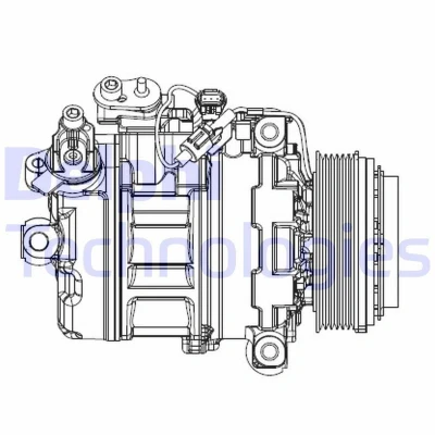 Bilde av DELPHI CS20547 Kompressor 7ZSE17 PAG 46 med magnetkobling BMW: 5 Touring, 3 Sedan, 1 Cabrio
