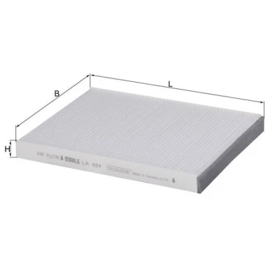 Bilde av MAHLE ORIGINAL LA 484 Kupéfilter Partikkelfilter 250,0 195 24,0