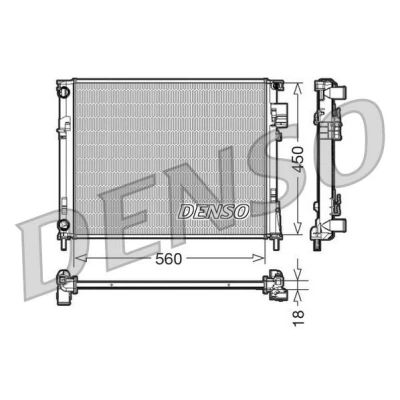 Bilde av DENSO DRM23095 Radiator Aluminium 560 450 18 OPEL: Vivaro A Combi, NISSAN: Primastar Minibuss, RENAULT: TRAFIC 2 Bus