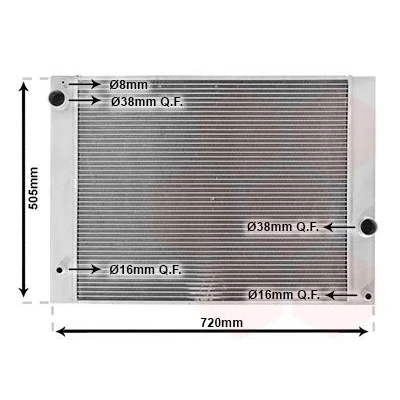 Bilde av VAN WEZEL 06002338 Radiator Aluminium 620 485 32 med smekklås Kjøleribber loddet BMW: 5 Touring