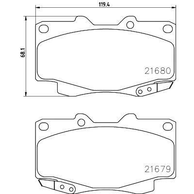 Bilde av HELLA 8DB 355 013 481 Bremseklosser med akustisk slitasjevarsel TOYOTA: HILUX 3 Pick up