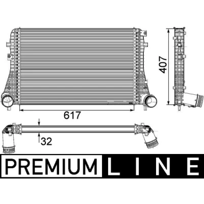 Bilde av MAHLE ORIGINAL CI 208 000P Ladeluftkjøler VOLKSWAGEN: Passat B6 Variant