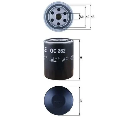 Bilde av Oljefilter MAHLE ORIGINAL OC 262