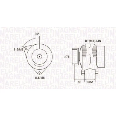Bilde av MAGNETI MARELLI 063731919010 Dynamo 14V 150A FORD: S Max Mk1, MONDEO 4 Turnier, Galaxy Mk2 MPV