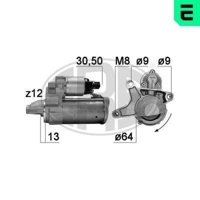 Bilde av ERA 221044 Starter 12 1,7 30 50 64 PEUGEOT: Partner II Tepee, Expert III Van, CITROËN: Jumpy Flatvogn lastebil / Chassis, C3 III, C4 Picasso 2