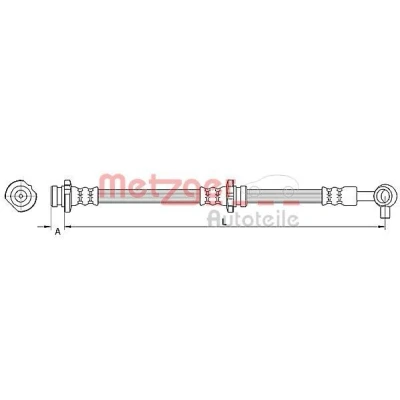 Bilde av METZGER 4110848 Bremseslange 625 M10 x 1 NISSAN: Qashqai / Qashqai+2 I, 2